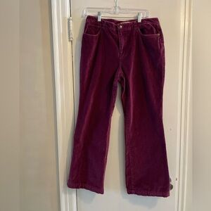 Caribbean Joe Velvet Velour Pants Pink Purple Size 10